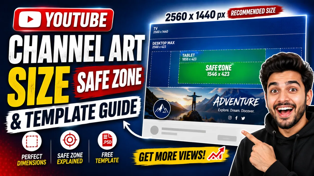 YouTube Channel Art Size: Dimensions, Safe Zone and Template Guide