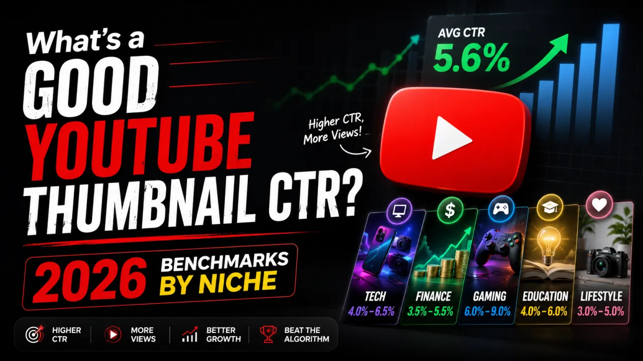 What's a Good YouTube Thumbnail CTR? 2026 Benchmarks by Niche