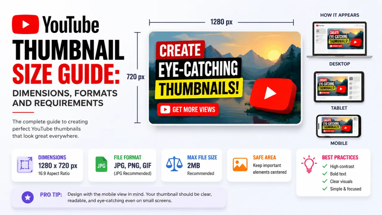YouTube Thumbnail Size Guide: Dimensions, Formats and Requirements